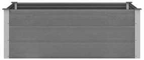 Canteiro elevado para jardim WPC 150x100x54 cm cinzento