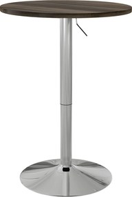 Mesa Alta Cozinha (BANCOS NÃO INCLUIDOS) Mesa Alta Bar Redonda para 2 Pessoas Altura Ajustável Tampo Giratório 360° 60x60x91 cm Nogueira