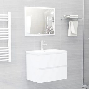 804872 vidaXL 2 pcs conjunto de móveis de casa de banho contraplacado branco