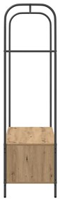 Cabide de Roupas com Prateleiras em Carvalho Artesanal 100x44x160 cm