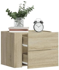 Mesas de cabeceira de parede 2 pcs 45x30x35 cm carvalho sonoma