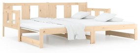 Estrutura sofá-cama de puxar 2x(90x200) cm madeira pinho maciço