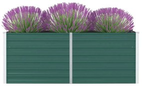 Canteiro de jardim elevado 160x80x45 cm aço galvanizado verde