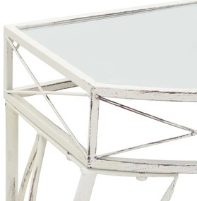 Mesa de apoio estilo francês 82x39x76 cm metal branco