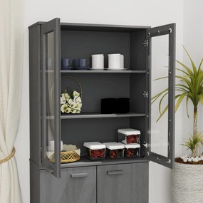 Topo p/ armário alto HAMAR 85x35x100 pinho maciço cinza-escuro