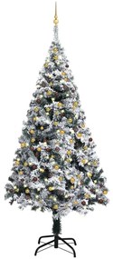 vidaXL Árvore Natal artificial pré-iluminada c/ bolas 240 cm PVC verde