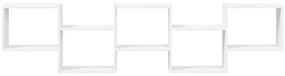 Estante parede cúbica 5 compartimentos derivados madeira branco