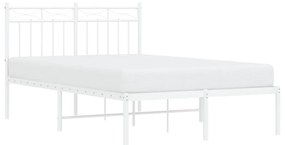 Estrutura de cama com cabeceira 120x200 cm metal branco