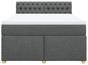 Cama com molas/colchão 140x200 cm tecido cinzento-escuro