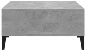 Mesa de centro 60x60x30 cm contraplacado cinzento cimento