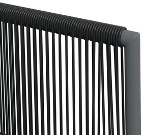 9 pcs conjunto jantar p/ jardim c/ almofadões vime PE/aço preto
