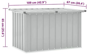 Caixa de arrumação para jardim 109x67x65 cm cinzento