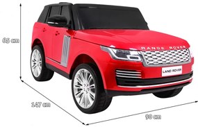 Carro elétrico para Crianças 24V 4x4 2 Lugares Range Rover HSE Rodas de EVA, Assento de couro Vermelho Pintado