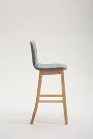 Banco de bar Bregenz em couro sintético e com estrutura em Cor Natural 47 x 106 x 50 cm Cinzento
