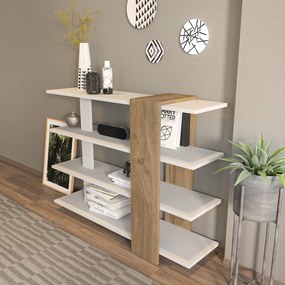 Estante Nur – Branco e Nogal – 120x90x30 cm