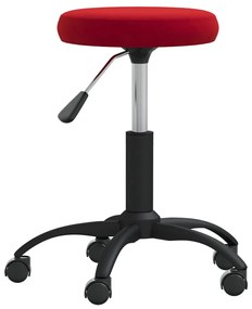 Cadeira de escritório giratória veludo vermelho tinto