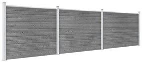 Conjunto painel de cerca 526x146 cm WPC cinzento