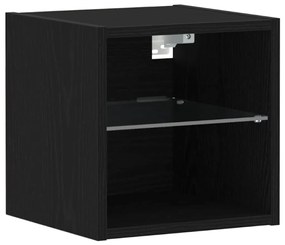 Armário para TV LED 2 pcs Carvalho Preto 30x28,5x30 cm Madeira Técnica