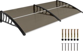 Outsunny Toldo Exterior Portas Janelas Proteção Solar Chuva 200x96x27cm Marrom | Aosom Portugal