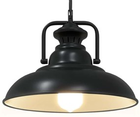 Candeeiro suspenso E27 preto Ø 31 cm ferro