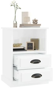 Mesa de cabeceira 43x36x60 cm branco brilhante