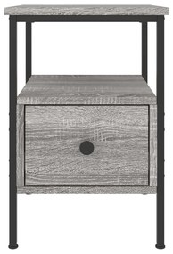 Mesas de cabeceira 2pcs derivados de madeira sonoma cinza