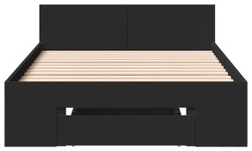 Estrutura de cama c/ gaveta 90x200 cm derivados madeira preto