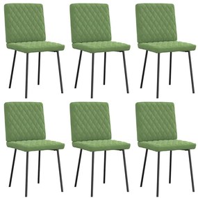 Cadeiras de jantar 6 pcs veludo verde-claro