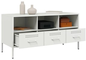Móvel de TV 100,5x39x50,5 cm aço branco