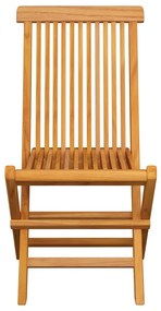 Cadeiras de jardim c/ almofadões xadrez cinzento 8 pcs teca