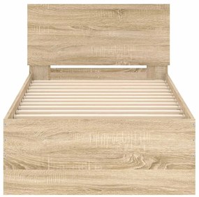 Cama sem colchão com cabeceira 90x190 cm carvalho sonoma