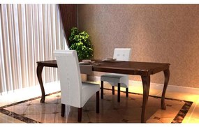 Cadeiras de jantar 2 pcs couro artificial branco