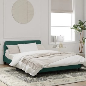 vidaXL Estrutura de cama sem colchão 140x190 cm veludo verde-escuro