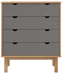 Armário gavetas OTTA 76,5x39,5x90cm pinho maciço castanho/cinza