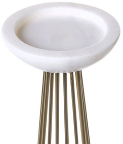 Conjunto de 2 castiçais em metal dourado e branco PORONG Beliani