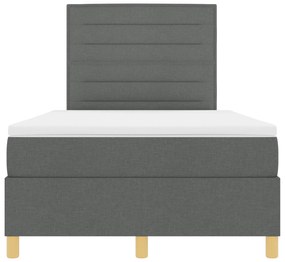 Cama Box Spring com Colchão Cinza Escura 120x200 cm Tecido