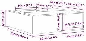 Fogueira vidaXL com armazenamento de toras Preto 100x100x30 cm Aço