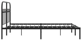 Estrutura de cama com cabeceira 140x200 cm metal preto