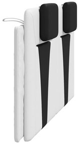 Almofadão de cabeceira 160 cm couro artificial branco e preto