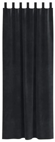 Cortinas Blackout vidaXL com Laços de Pendurar 2 pcs Veludo Preto