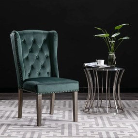 Cadeiras de jantar 2 pcs veludo verde-escuro