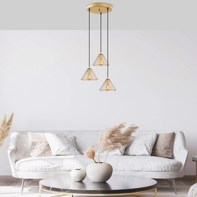 Candeeiro Chandelier Soylu – Dourado Brilhante – 41 x 41 x 117 cm