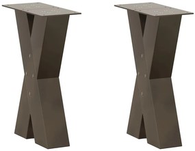 vidaXL Pés para mesa de centro em formato de X, 2 peças, aço natural, 38 x (42-43) cm, aço