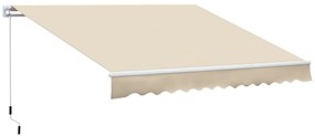 Toldo Manual Retrátil 350x250 cm Toldo para Varanda com Manivela de Me