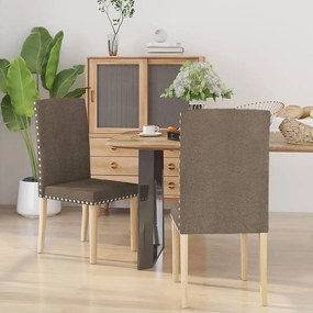 vidaXL Cadeiras de jantar 2 pcs tecido cinzento-acastanhado
