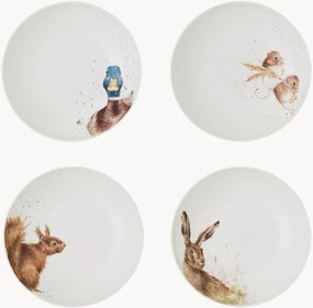 Pratos de massa em porcelana Fine Bone China Royal Worcester, conjunto de 4