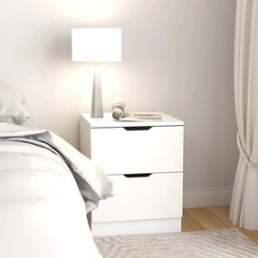 Mesas de cabeceira 2 pcs 40x40x50 cm contraplacado branco