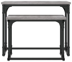 Mesa de centro de encastrar 2 pcs deriv. madeira cinza sonoma