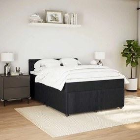 Cama com molas/colchão 160x200 cm veludo preto