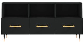 Móvel de TV 102x36x50 cm derivados de madeira preto